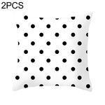 2 pezzi Federe decorative geometriche astratte semplici e moderne in bianco e nero Federa per cuscino in poliestere (8)