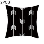 2 pezzi Federe decorative geometriche astratte semplici e moderne in bianco e nero Federa per cuscino in poliestere (9)
