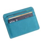 Pacchetto di carte con set di carte bancarie in pelle PU modello lucertola 5 pezzi (blu cielo)