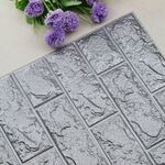 2 Pz Autoadesivo Impermeabile TV Sfondo Sfondo Brick Sfondi Brick Sfondi 3D Sticker da parete Soggiorno Sfondi Carta da parati Murale Bedroom Adesivi decorativi, Dimensioni: 70cm x 77 cm (grigio argento)