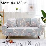 Divano Coperchi all-inclusive antiscivolo in sezione antiscivolo Elastico completo Cover Cover Cover Cover e cuscino, Specifiche: Due sedile + 2 PCS (Fiore europeo grigio)