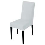 Fodera per sedia moderna in tinta unita Spandex Elastico elasticizzato Fodere per sedie per banchetti di nozze Fodera per sedili da pranzo Copertura per hotel pastorale, Specifica: Formato universale (Bianco latte)