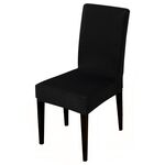 Fodera per sedia moderna in tinta unita Spandex Elastico elasticizzato Fodere per sedie per banchetti di nozze Fodera per sedili da pranzo Copertura per hotel pastorale, Specifica: Misura universale (nero)