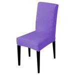 Fodera per sedia moderna in tinta unita Spandex Elastico elasticizzato Fodere per sedie per banchetti di nozze Fodera per sedili da pranzo Fodera per hotel pastorale, Specifica: Misura universale (viola chiaro)