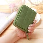 Mini portafoglio da donna con cerniera corta carino portamonete (verde)