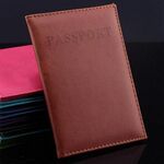 Custodia per passaporto di viaggio in pelle artificiale (marrone giallo)