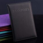 Custodia per passaporto da viaggio in pelle artificiale (nera)