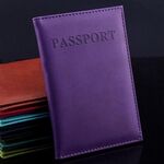 Custodia per passaporto da viaggio in pelle artificiale (viola)