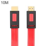Ult-Unite 4K Ultra HD placcato in oro HDMI a HDMI Cavo piatto, lunghezza del cavo: 10m (rosso trasparente)