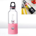 Multifunzionale Spremiagrumi Rotativo Estrattore Tazza Portatile USB Carica Spremiagrumi Frullatore con 6 Lame (Rosa)