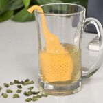 Tè Infusore Teiera Filtro Elefante Silicone Foglie di Tè Colino (GIALLO)