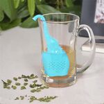 Infusore per tè Filtro per teiera Filtro per foglie di tè in silicone per elefanti (blu)