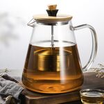Infusore in acciaio inox Teiera trasparente Borosilica Filtro in vetro Filtro Caffè resistente al calore PUER POT TEA POT ACCESSORE RISCALDAMENTO Bollitore Bollitore Bollitore, Dimensioni: 750ml