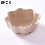 5 pezzi Piatti creativi a forma di prugna Piatto per condimento con paglia di grano Piatto per snack Salsa al peperoncino Condimento per ketchup Piatto di sale, Dimensioni: 7x7x2,5 cm (Beige)