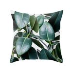Piante tropicali Fodera per cuscino Federe decorative in poliestere Foglie verdi Fodera per cuscino da tiro Quadrato 45 cm x 45 cm (27)