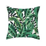Piante tropicali Fodera per cuscino Federe decorative in poliestere Foglie verdi Fodera per cuscino da tiro Quadrato 45 cm x 45 cm (29)