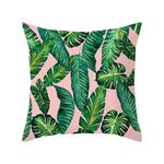 Piante tropicali Federa in poliestere Federe decorative Foglie verdi Copricuscino da tiro Quadrato 45 cm x 45 cm (32)