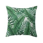 Piante tropicali Federa in poliestere Federe decorative Foglie verdi Copricuscino quadrato 45 cm x 45 cm (33)