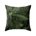 Piante tropicali Fodera per cuscino Federe decorative in poliestere Foglie verdi Fodera per cuscino da tiro Quadrato 45 cm x 45 cm (35)