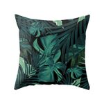Piante tropicali Federa da cuscino in poliestere Federe decorative Foglie verdi Copricuscino da tiro Quadrato 45 cm x 45 cm (37)