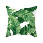 Piante tropicali Fodera per cuscino Federe decorative in poliestere Foglie verdi Fodera per cuscino da tiro Quadrato 45 cm x 45 cm (2)