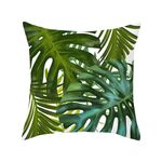 Piante tropicali Federa in poliestere Federe decorative Foglie verdi Copricuscino da tiro Quadrato 45 cm x 45 cm (3)