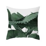 Piante tropicali Federa in poliestere Federe decorative Foglie verdi Copricuscino quadrato 45 cm x 45 cm (6)