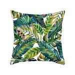 Piante tropicali Federa in poliestere Federe decorative Foglie verdi Copricuscino quadrato 45 cm x 45 cm (7)