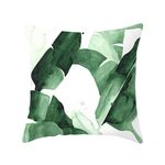 Piante tropicali Federa in poliestere Federe decorative Foglie verdi Copricuscino quadrato 45 cm x 45 cm (9)