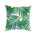 Piante tropicali Federa da cuscino in poliestere Federe decorative Foglie verdi Copricuscino da tiro Quadrato 45 cm x 45 cm (10)