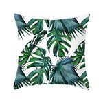Piante tropicali Federa da cuscino in poliestere Federe decorative Foglie verdi Copricuscino da tiro Quadrato 45 cm x 45 cm (11)