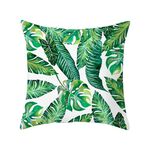 Piante tropicali Federa in poliestere Federe decorative Foglie verdi Copricuscino quadrato 45 cm x 45 cm (14)