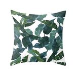 Piante tropicali Federa in poliestere Federe decorative Foglie verdi Copricuscino da tiro Quadrato 45 cm x 45 cm (16)