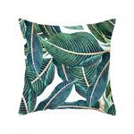 Piante tropicali Federa in poliestere Federe decorative Foglie verdi Copricuscino quadrato 45 cm x 45 cm (17)