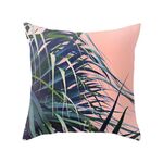 Piante tropicali Federa in poliestere Federe decorative Foglie verdi Fodera per cuscino da tiro Quadrato 45 cm x 45 cm (18)