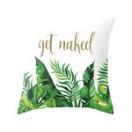 Piante tropicali Federa da cuscino in poliestere Federe decorative Foglie verdi Copricuscino da tiro Quadrato 45 cm x 45 cm (20)
