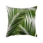 Piante tropicali Federa in poliestere Federe decorative Foglie verdi Copricuscino quadrato 45 cm x 45 cm (24)