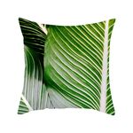 Piante tropicali Federa in poliestere Federe decorative Foglie verdi Copricuscino da tiro Quadrato 45 cm x 45 cm (25)