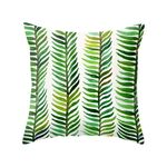 Piante tropicali Federa da cuscino in poliestere Federe decorative Foglie verdi Copricuscino da tiro Quadrato 45 cm x 45 cm (26)