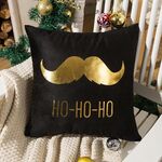 Fodera per cuscino Buon Natale Fodera per cuscino con stampa in lamina d'oro Fodera per cuscino per divano in vita Fodera per cuscino Coffee Shop Decorativo 43 cm x 43 cm (4)