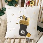 Fodera per cuscino Merry Christmas Stampa in lamina d'oro Fodera per cuscino Divano Vita Fodera per cuscino Fodera per cuscino Coffee Shop Decorativo 43 cm x 43 cm (10)