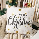 Fodera per cuscino Buon Natale Fodera per cuscino con stampa in lamina d'oro Fodera per cuscino per divano in vita Fodera per cuscino Coffee Shop Decorativo 43 cm x 43 cm (16)