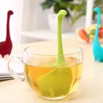 Infusore di dinosauro da cucina in PP per uso alimentare Forma di mostro di Loch Ness Resistenza al calore Filtri da tè totali Articoli da tè Utensili da caffè (verde)