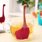 Infusore di dinosauro da cucina in PP per uso alimentare Forma di mostro di Loch Ness Resistenza al calore Filtri da tè totali Articoli da tè Utensili da caffè (viola)