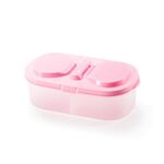 Contenitore per il pranzo Contenitore per alimenti Contenitore per alimenti in plastica Portatile da campeggio Picnic Contenitore per frutta pieghevole Frigorifero Scatola per microonde (rosa)