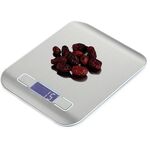 Bilancia da cucina digitale multifunzione BOH-2012 in acciaio inossidabile con display LCD, specifica: 5 kg / 1 g (argento)