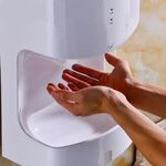 MODUN Asciugamani elettrico a induzione completamente automatico ad alta velocità Asciugamani caldo e freddo per WC, dimensioni: 250 * 165 * 470MM (bianco)