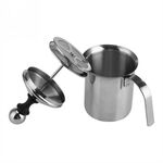 Schiumatore manuale in acciaio inossidabile con filtro schiumogeno a doppio strato addensato (800 ml)