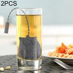 2 pezzi creativi carino gufo colino da tè bustine di tè in silicone per uso alimentare filtro per infusore (grigio)