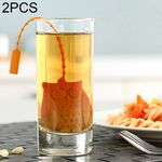 2 pezzi creativi carino gufo colino da tè bustine di tè filtro per infusore da tè in silicone alimentare (arancione)